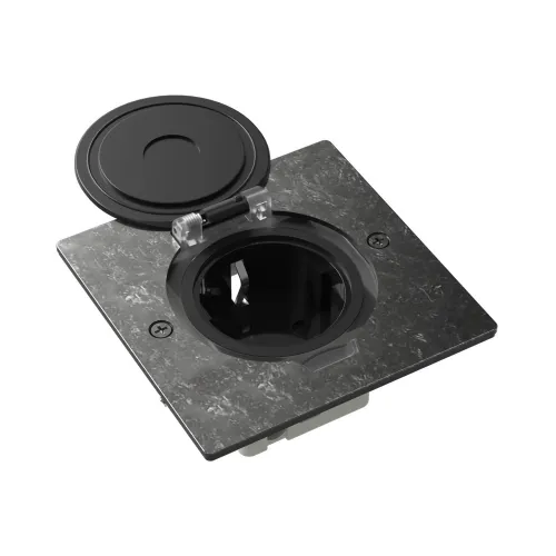 Фото Лючок Surface 2 мод. (1 мод. 45х45 мм.), круглая крышка, оцинкованная сталь, IP44