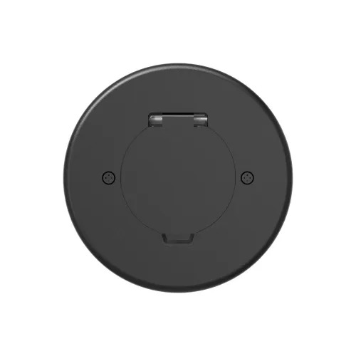 Фото Лючок Surface 2 мод. (1 мод. 45х45 мм.),  круглый, круглая крышка, антрацит, IP44, (с уст. набором)