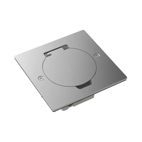 Фото Лючок Surface 2 мод. (1 мод. 45х45 мм.), круглая крышка, полированное серебро, IP44