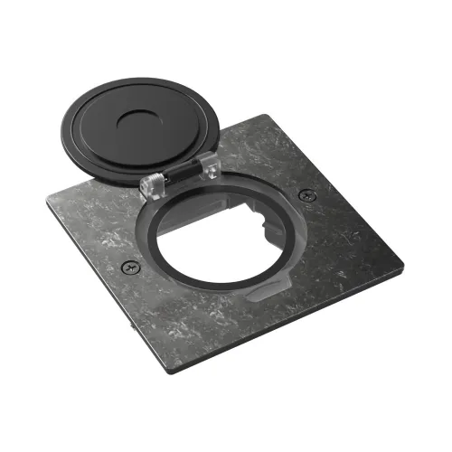 Фото Лючок Surface 2 мод. (1 мод. 45х45 мм.), круглая крышка, оцинкованная сталь, IP44