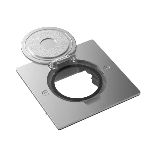 Фото Лючок Surface 2 мод. (1 мод. 45х45 мм.), круглая крышка, полированное серебро, IP44