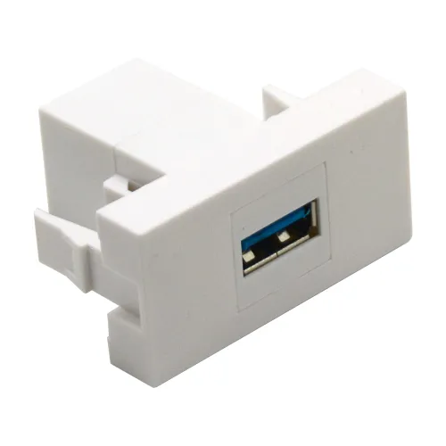 Фото Розетка информационная USB для передачи данных, 1мод., бел. (22.5х45мм), USB3.0, серия (тип) D