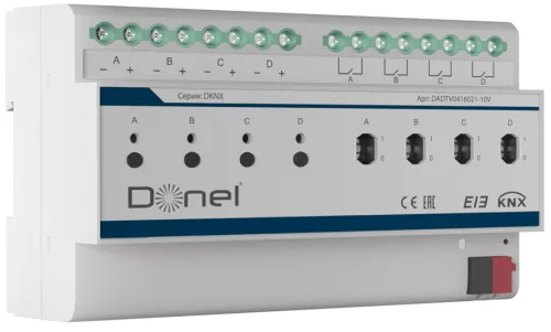 Фото KNX Диммер 1-10V , 4-канальный, 16A